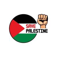 sauver le logo de la palestine, vecteur de gaza gratuit