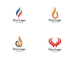 Feu logo symbole gaz et huile de vecteur