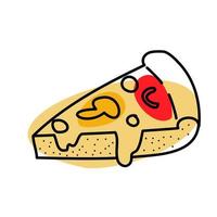 icône de doodle de pizza pour illustration vectorielle de décoration web et cuisine vecteur
