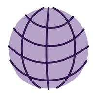planète globe violet vecteur
