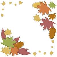 feuilles d'automne, cadre carré. orange, jaune, marron. vecteur. vecteur
