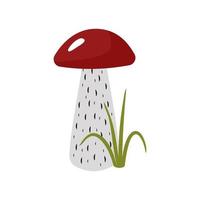 bolet aux champignons d'automne avec un bonnet rouge. illustration vectorielle isolée. pour la conception, la décoration ou l'impression de cartes postales vecteur