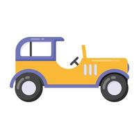 conception d'icône de jeep convertible plate, concept quadro vecteur