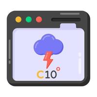 design plat tendance de l'icône de l'application météo mobile vecteur