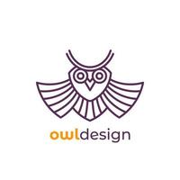 logo de hibou dans la conception de ligne, vecteur