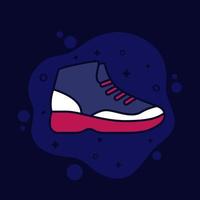 chaussure de basket-ball, icône de vecteur de baskets montantes