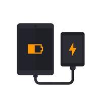 tablette de charge de banque d'alimentation, illustration vectorielle de chargeur portable vecteur