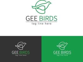 gee birds création de logo créative minimale vecteur