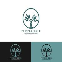 modèle de conception de logo de concept créatif arbre homme vecteur