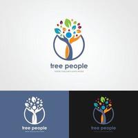 modèle de conception de logo de concept créatif arbre homme vecteur