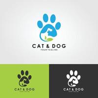 vecteur de conception de logo de chien et de chat.