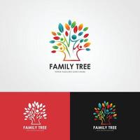 modèle de conception de logo de concept créatif arbre homme vecteur