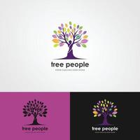 modèle de conception de logo de concept créatif arbre homme vecteur