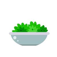 salade de légumes aux feuilles vertes dans l'assiette. vecteur