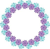 belle conception de cadre circulaire à motif de fleurs, élément de bordure avec création de fleurs. vecteur