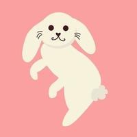 mignon lapin lapin dessiné à la main dessin animé animal illustration vectorielle vecteur