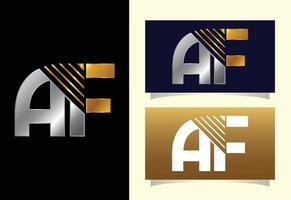 modèle de conception de logo de lettre initiale af. symbole de l'alphabet graphique pour l'identité de l'entreprise vecteur