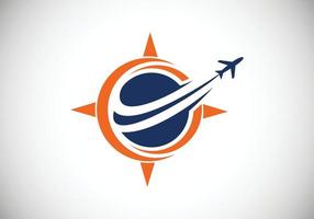 icônes de voyage. signe du logo de l'aviation, symbole volant. icône de vol vecteur
