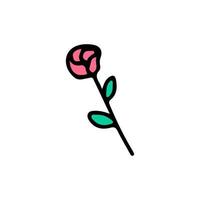 une rose, une illustration pour un t-shirt, un autocollant ou une marchandise vestimentaire. avec doodle, soft pop et style cartoon. vecteur