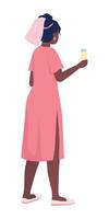 demoiselle d'honneur portant un toast caractère vectoriel de couleur semi-plat