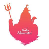 maha shivratri pour fond de carte silhouette seigneur shiva vecteur