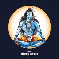 main dessiner seigneur shiva vacances maha shivratri fond de carte vecteur