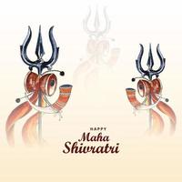 joyeux maha shivratri avec trisulam un fond de célébration du festival hindou vecteur