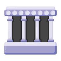 bâtiment avec des piliers indiquant l'icône plate du bâtiment de la banque vecteur