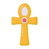 symbole de croix chrétienne, vecteur de conception plate