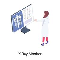 un moniteur à rayons X, téléchargez cette conception isométrique premium vecteur