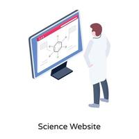 site Web scientifique, conception isométrique vecteur