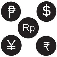 logo monétaire, divers types de logos monétaires de plusieurs pays vecteur