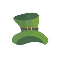 joyeux jour de la saint patrick lutin chapeau haut de forme vert. icône de chapeau de lutin sur blanc vecteur