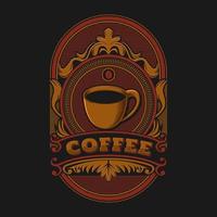 illustration vectorielle de café cadre logo rétro vintage vecteur