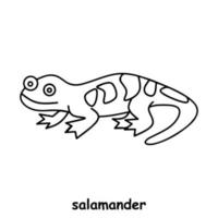 illustration de contour de salamandre vecteur