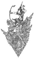 art de tatouage modèle d'oiseau thaïlandais littérature croquis de dessin à la main vecteur
