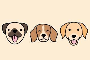 ensemble mignon chiot chiots chien animal dessin animé illustration vecteur