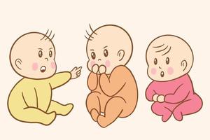 ensemble mignon bébé bébés garçon dessin animé plat collection illustration vecteur