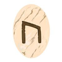 la rune uruz est associée à l'élément feu, sur une amulette en marbre. vecteur
