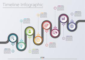 Icônes d&#39;infographie entreprise route carte timeline conçu pour le modèle abstrait vecteur