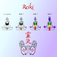 Reiki. Expansion de l&#39;énergie. Initiation. Flux d&#39;énergie. Reiki la première étape. Deuxième étape. Troisième étape. Augmentation du flux d&#39;énergie. Vecteur. vecteur