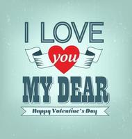 Love You Dear Valentine's Day Vector