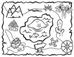 carte au trésor activités pour enfants coloriage vecteur