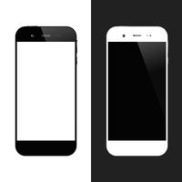 Smartphones noirs et blancs vecteur