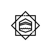 conception d&#39;icône de ligne kaaba vecteur