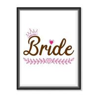 citations de mariage de mariée svg, svg de lettrage à la main de fête nuptiale pour t-shirts, tasses, sacs, cartes d'affiche, et bien plus encore vecteur