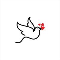 simple pigeon amour symbole icône logo design idée vecteur