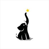 idée simple et amusante de conception de logo de mascotte d'éléphant vecteur