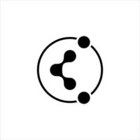 idée de logo de connexion moléculaire simple cercle plat noir vecteur
