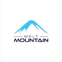 idée de conception de logo de montagne enneigée bleue simple et moderne vecteur